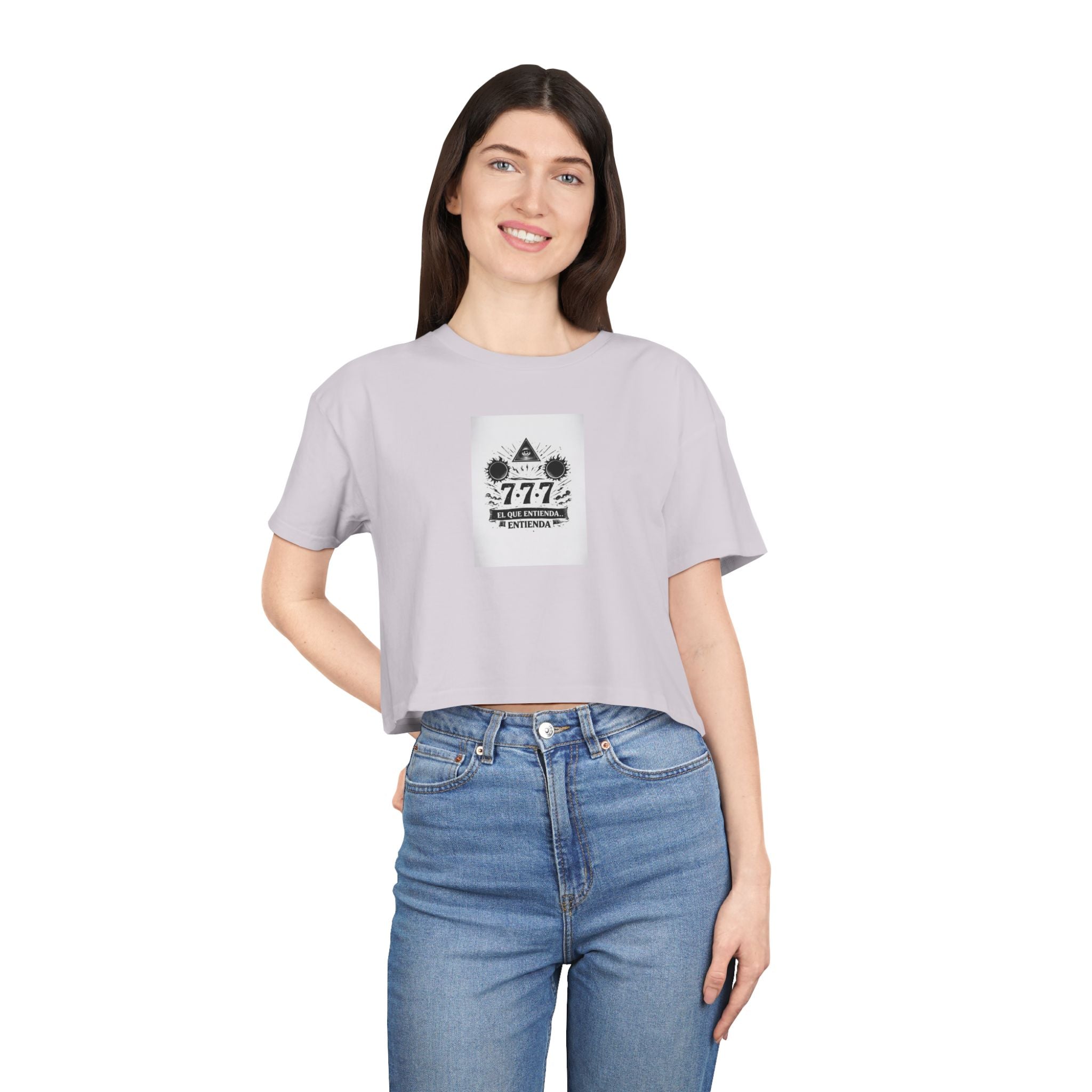Lucky 7 Tarot Crop Tee — Women’s Spiritual Graphic Crop Top