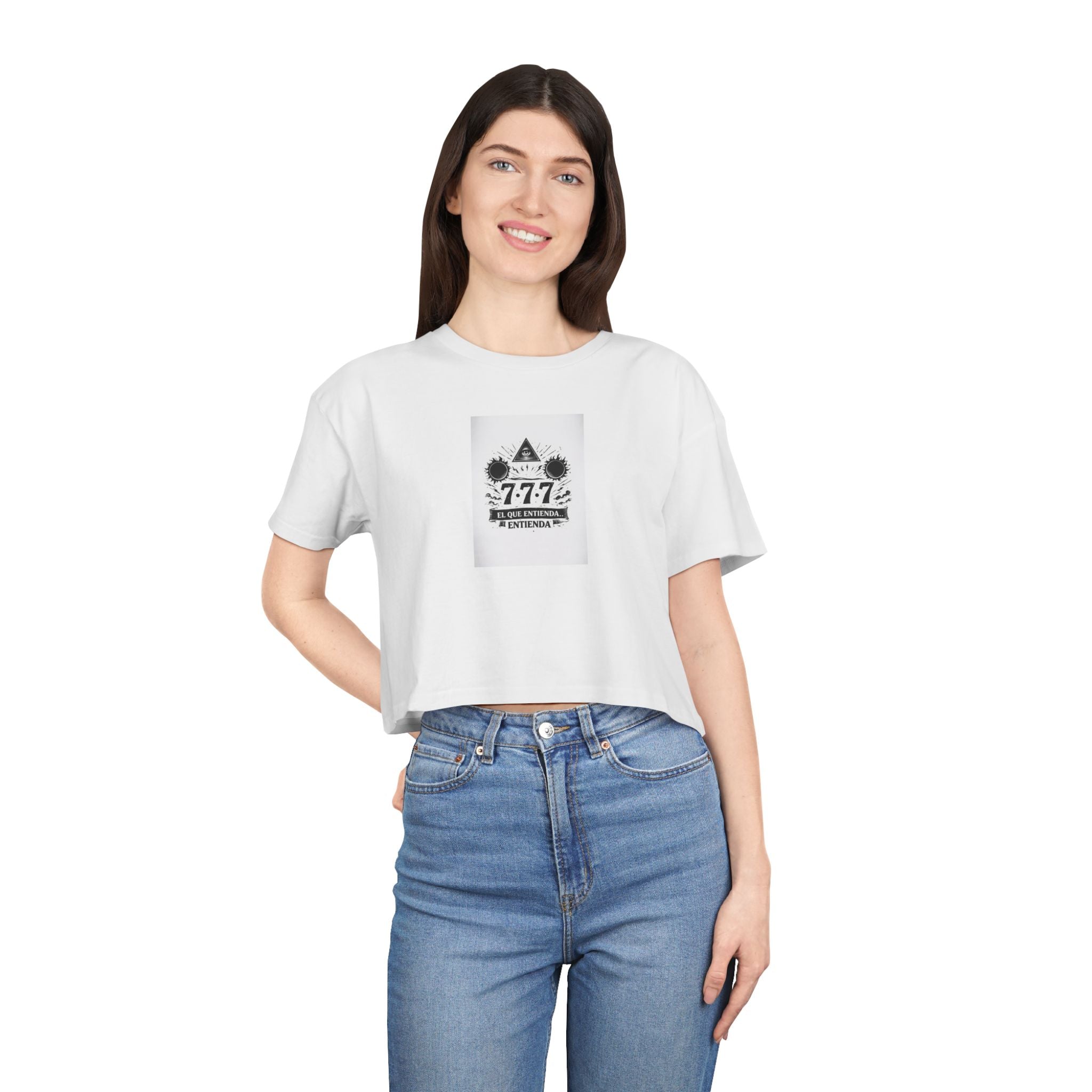 Lucky 7 Tarot Crop Tee — Women’s Spiritual Graphic Crop Top