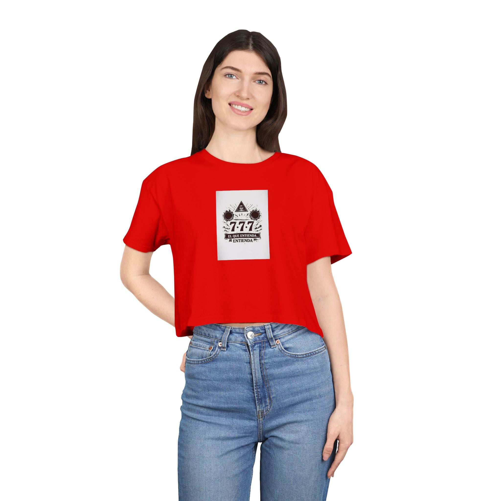 Lucky 7 Tarot Crop Tee — Women’s Spiritual Graphic Crop Top