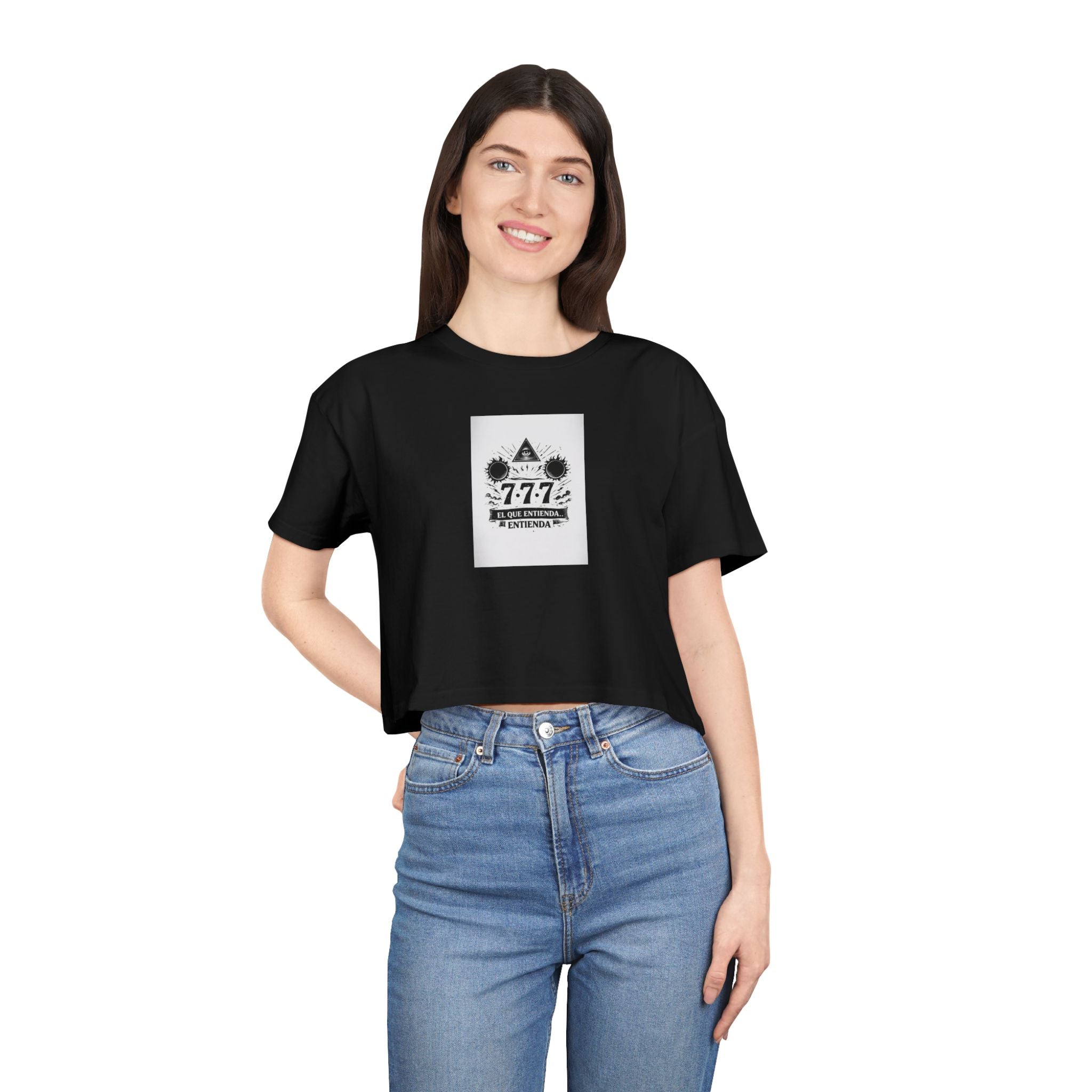 Lucky 7 Tarot Crop Tee — Women’s Spiritual Graphic Crop Top