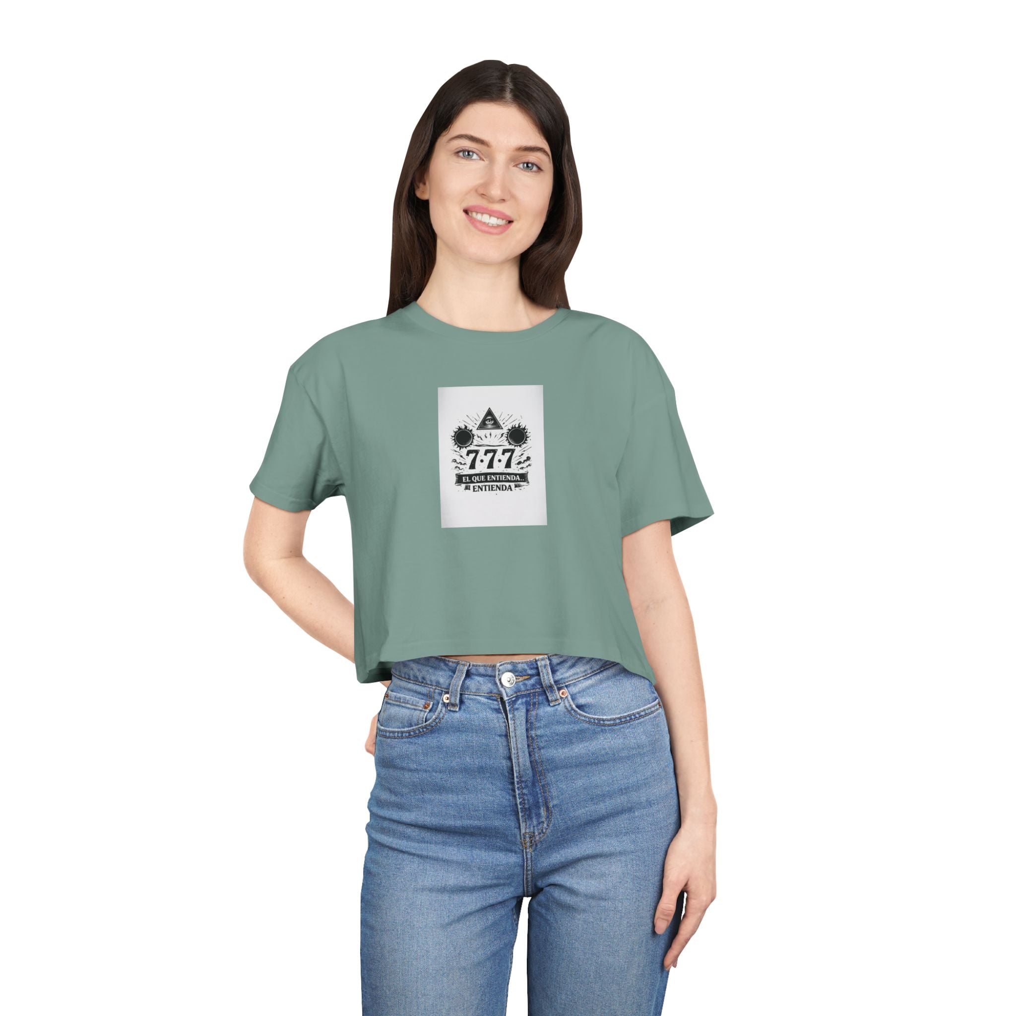 Lucky 7 Tarot Crop Tee — Women’s Spiritual Graphic Crop Top